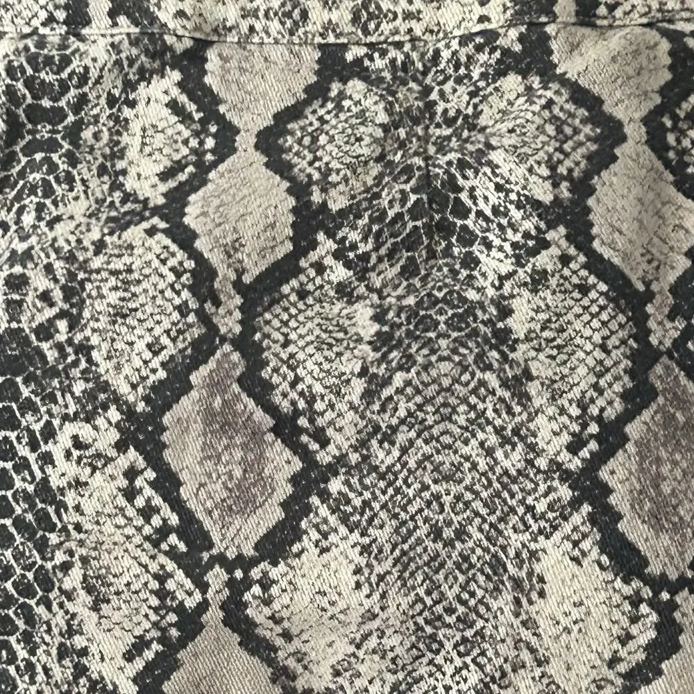 Alter’d State Snake Print Mini Skirt Y2K Zip Front Snakeskin Stretch L